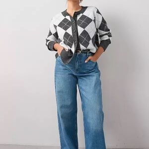 🩵 Song of Style Argyle Pattern Cardigan Sweater